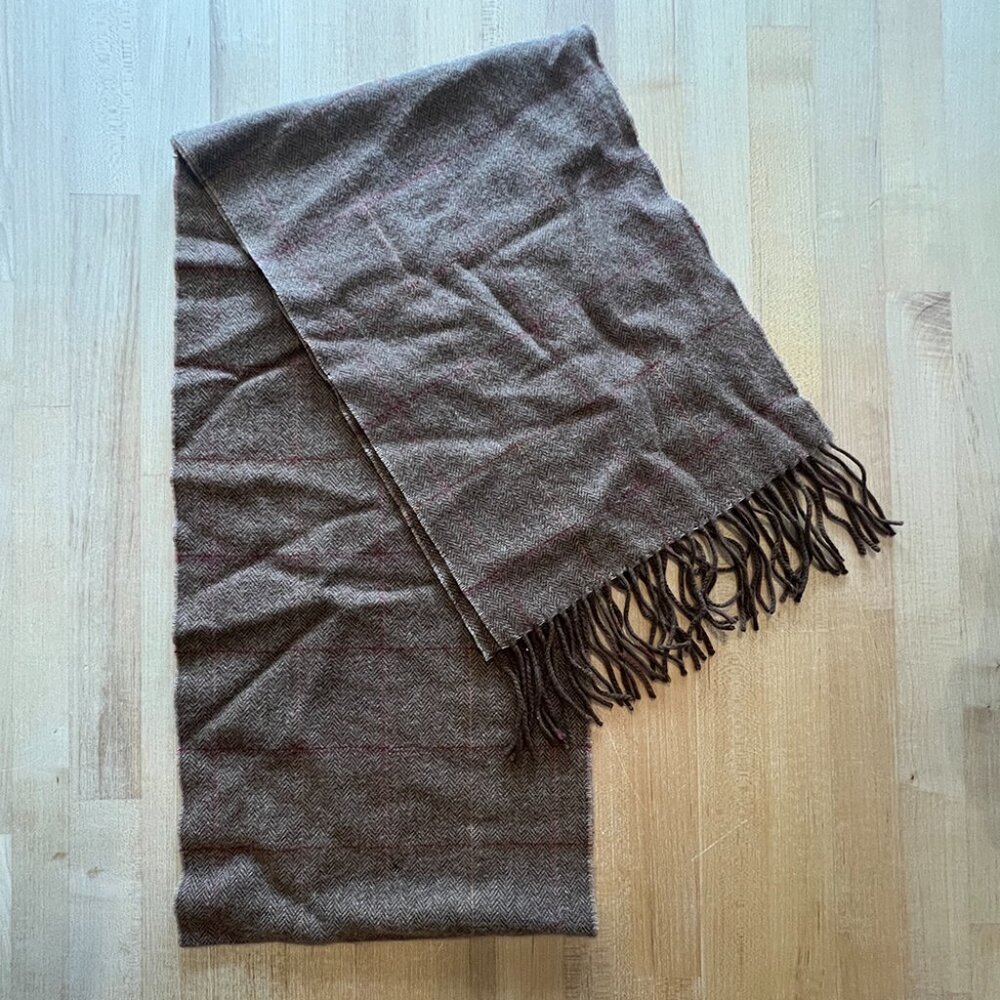 Barbour Mens Scarf - Classic Wool Tartan Plaid - (No Label)